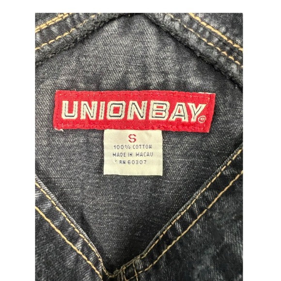 VINTAGE Unionbay Women Overalls S Blue Denim Carpenter 29" Inseam 90s Y2K - Picture 8 of 13